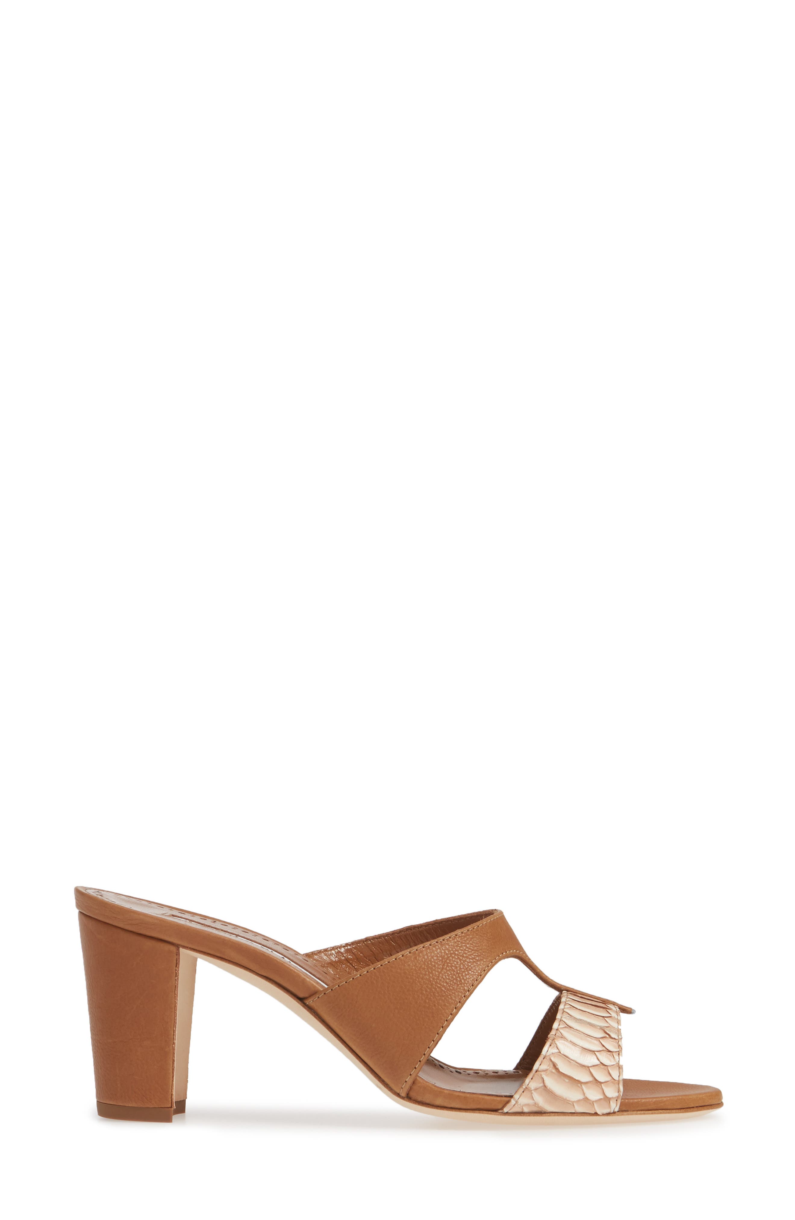 Manolo Blahnik Jedjulul Genuine Snakeskin Slide Sandal, Alternate, color, 