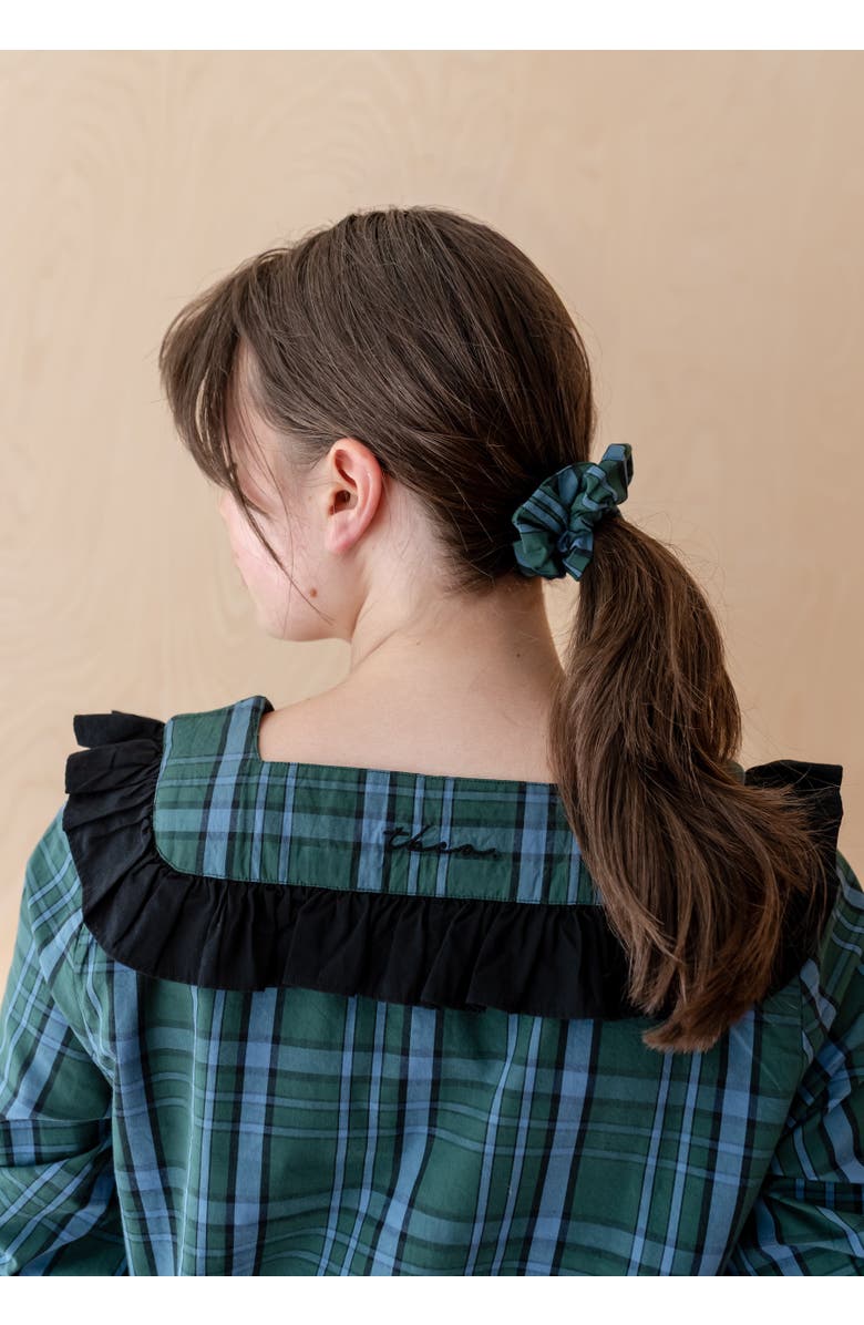 TBCo Cotton Cropped Leg Ruffle Pajamas, Alternate, color, Green Tartan