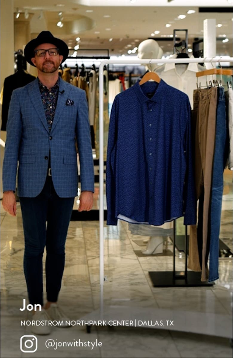 OoohCotton<sup>®</sup> Floral Print Button-Up Shirt, sales video thumbnail