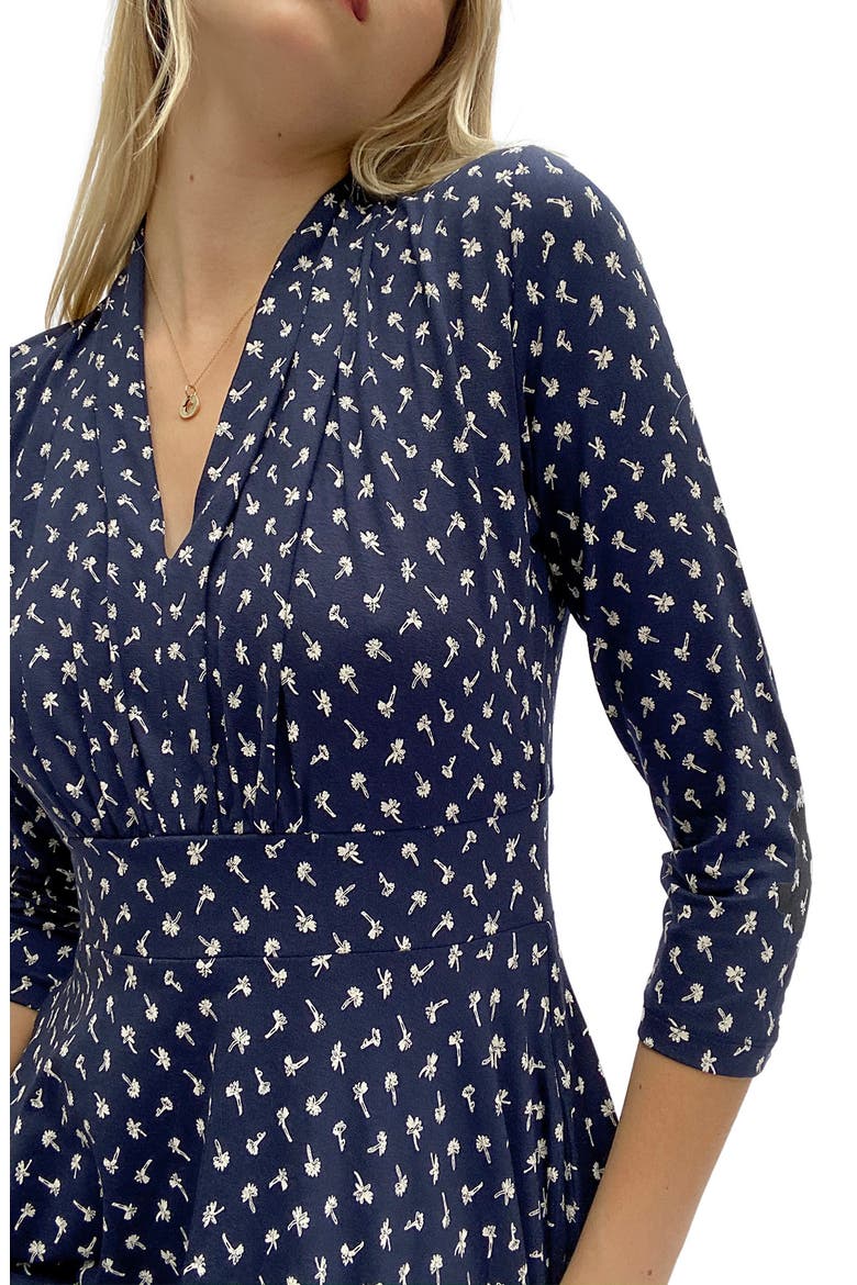 Ditsy Litzy Meadow Jersey Dress, Alternate, color, INDIGO-WINTER WHITE