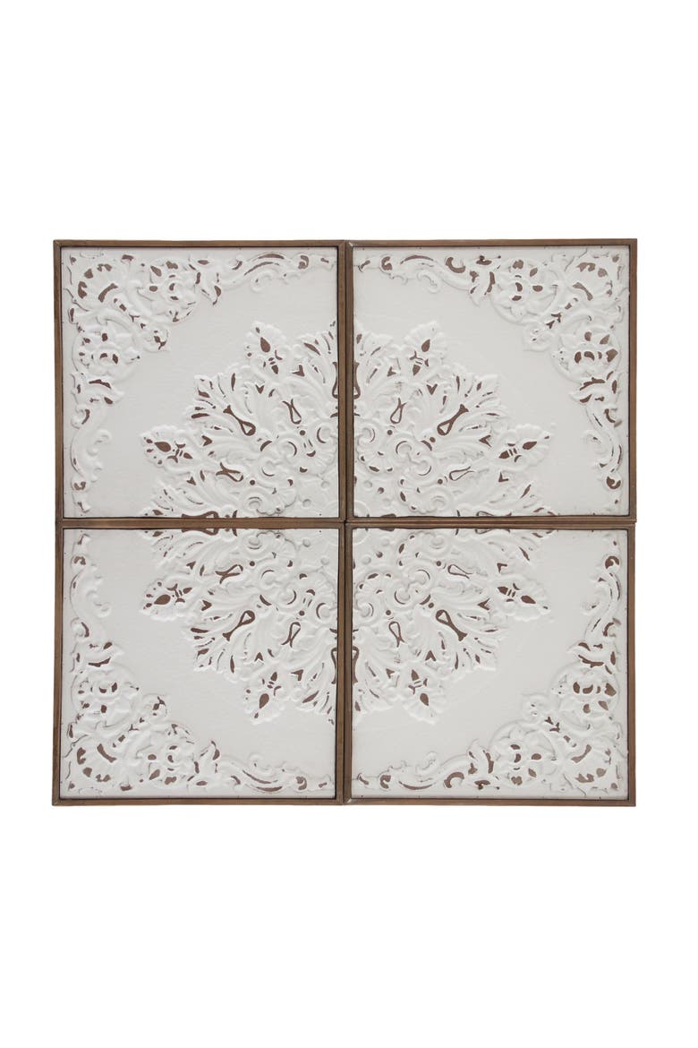 Panel Wall Art Set of 4, Main, color, White