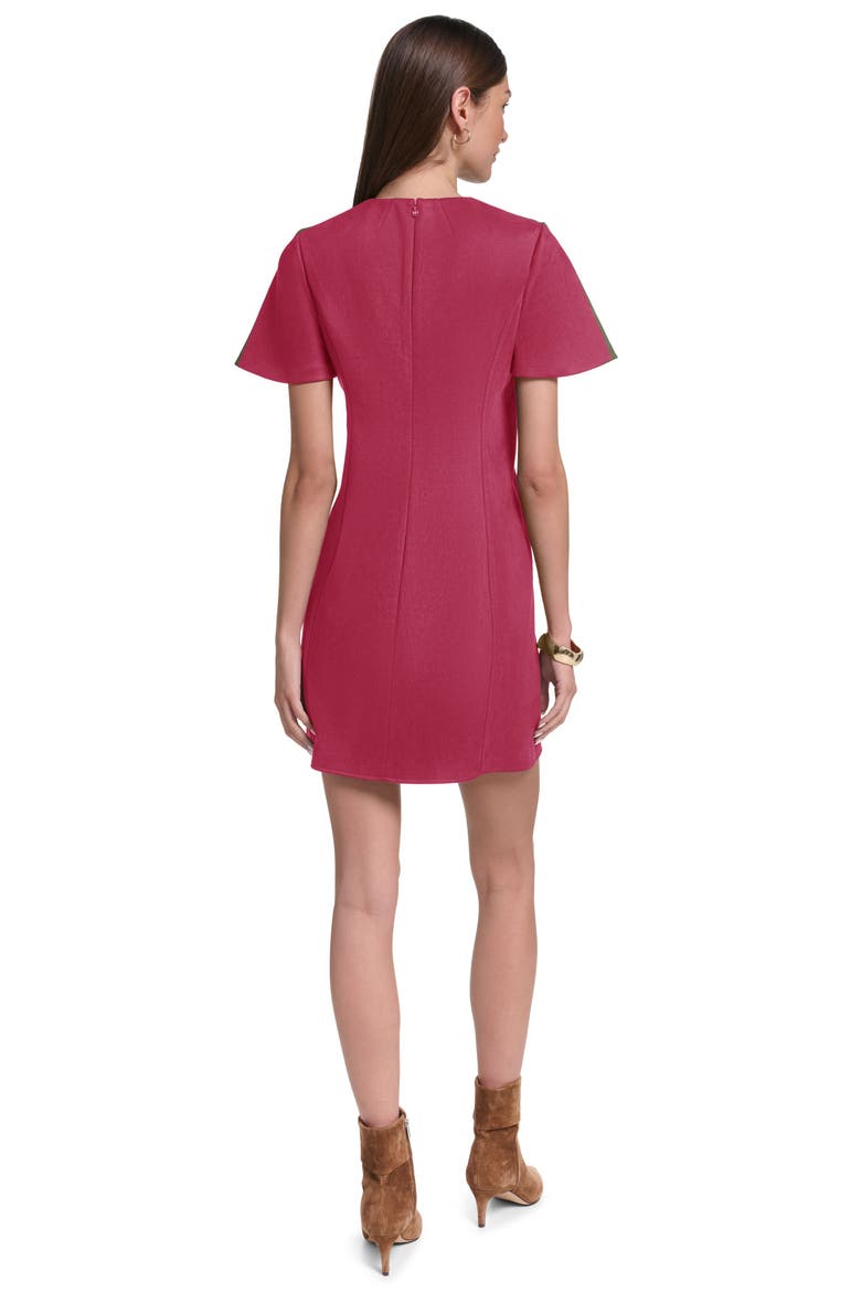 Short Sleeve Suede Shift Dress, Alternate, color, Berry Pink
