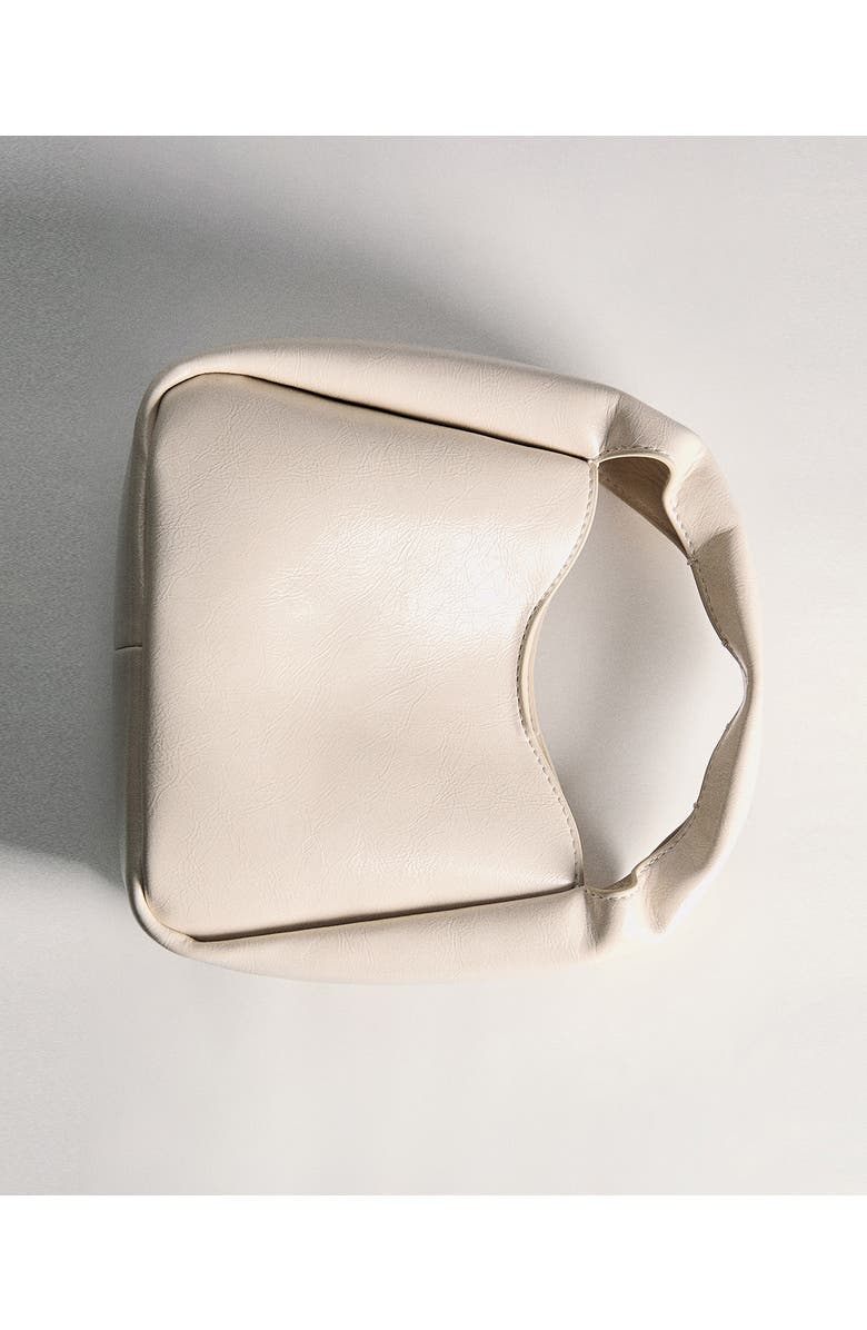 MANGO Mini Faux Leather Top Handle Bag, Alternate, color, Off White