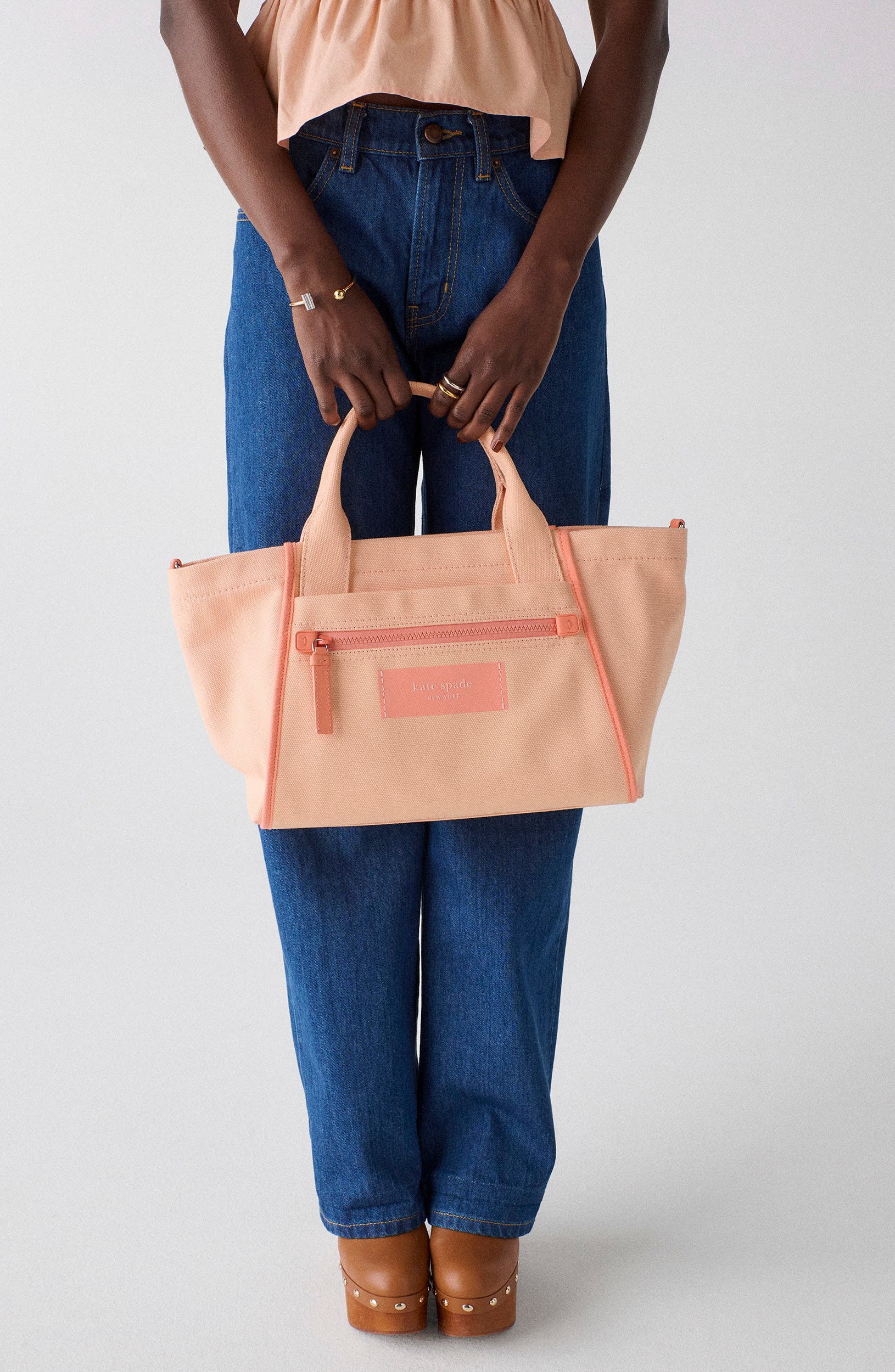 dash canvas tote bag, Alternate, color, LIGHT CANTALOUPE