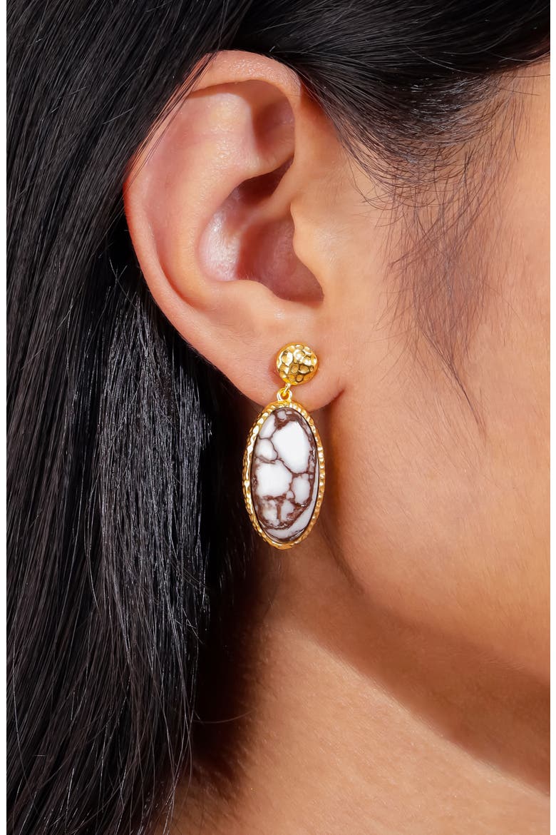 Wild Horse Turquoise Drop Earrings, Alternate, color, WHITE