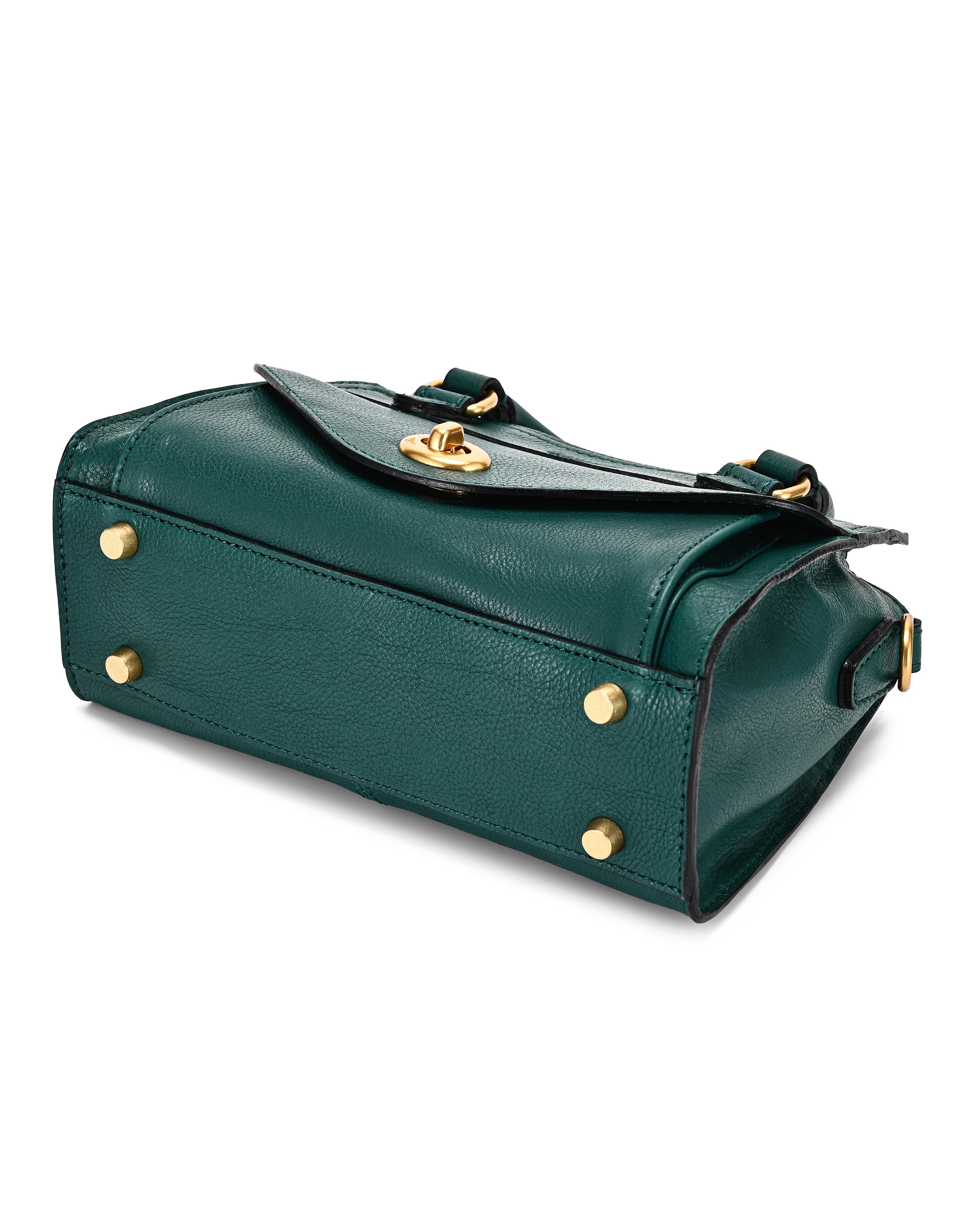 Lockwood Genuine Leather Compact Structured Satchel, Alternate, color, Teal