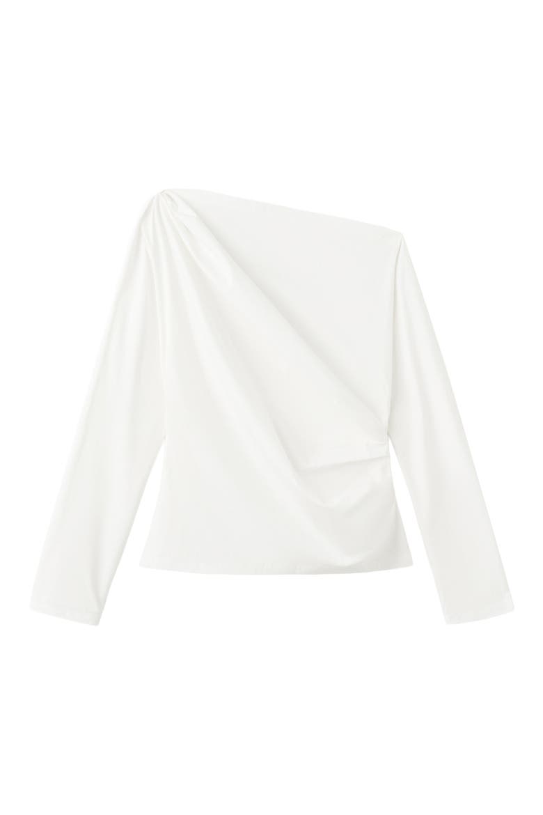 Asymmetric Long Sleeve Woven Shirt, Alternate, color, OFF WHITE