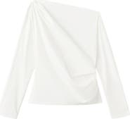 MANGO Asymmetric Long Sleeve Woven Shirt