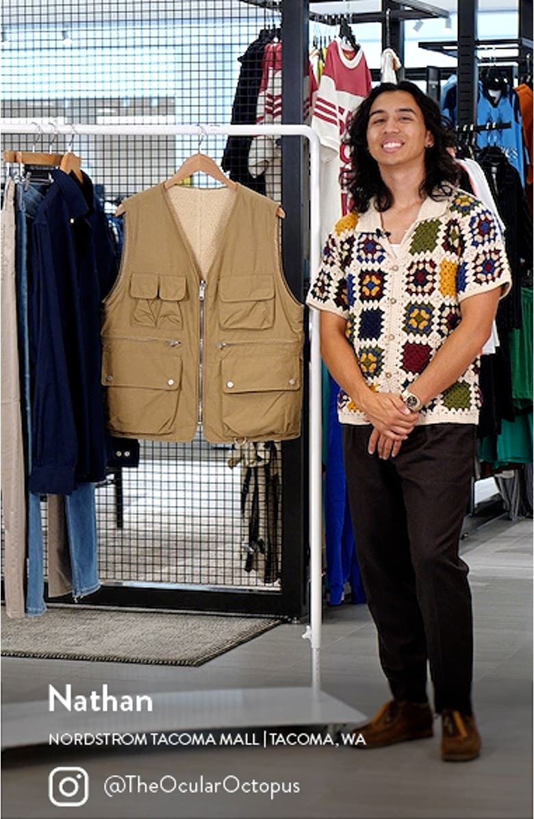 Vibo Reversible Faux Shearling Lined Tech Vest, sales video thumbnail