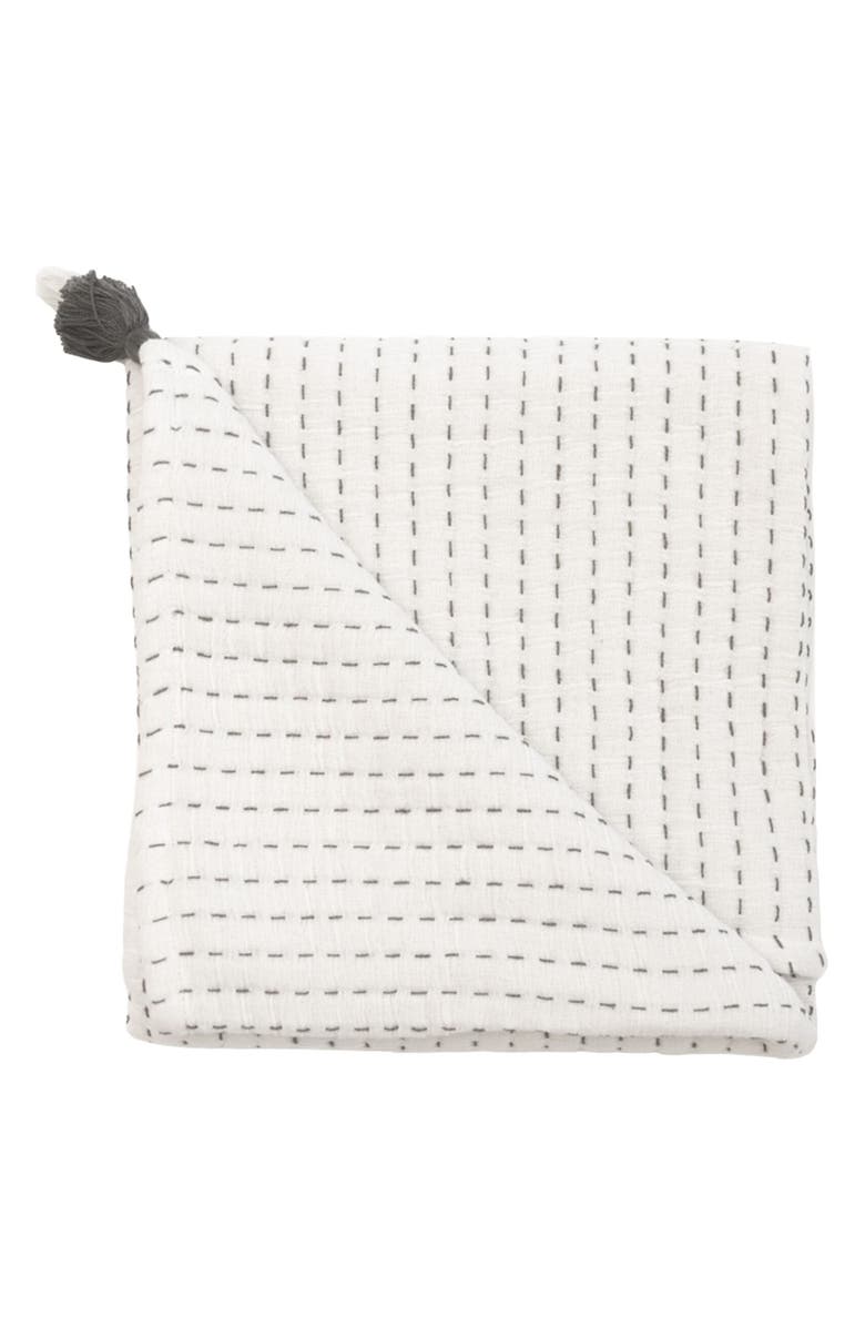 CRANE BABY Luxe Cotton Baby Blanket, Main, color, White