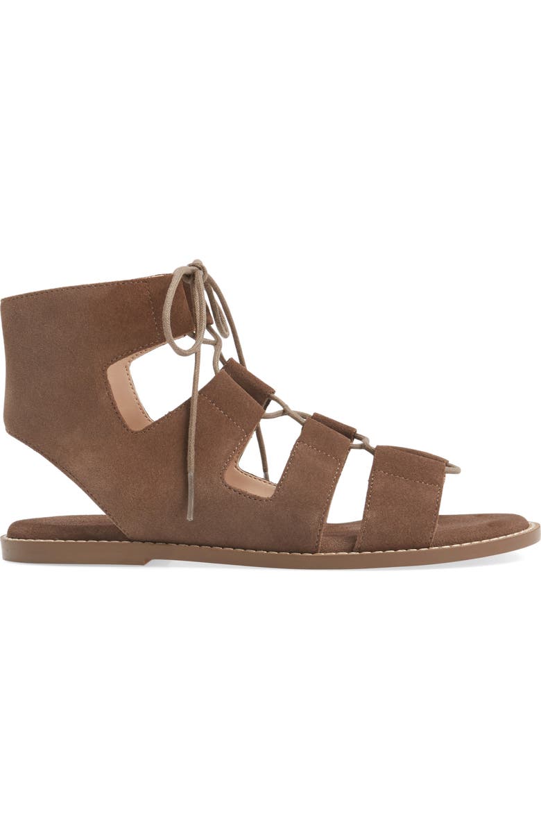 Sole Society 'Cady' Lace-Up Flat Sandal, Alternate, color,