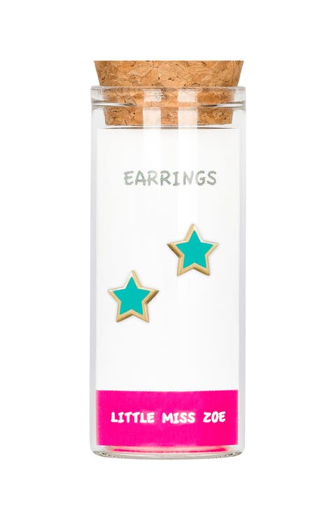 Kids' Sterling Silver Star Stud Earrings in Gift Bottle