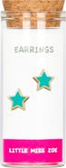 Little Miss Zoe Kids' Sterling Silver Star Stud Earrings in Gift Bottle