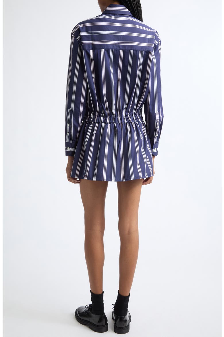 Stripe Long Sleeve Cotton Mini Shirtdress, Alternate, color, NAVY CANOPY