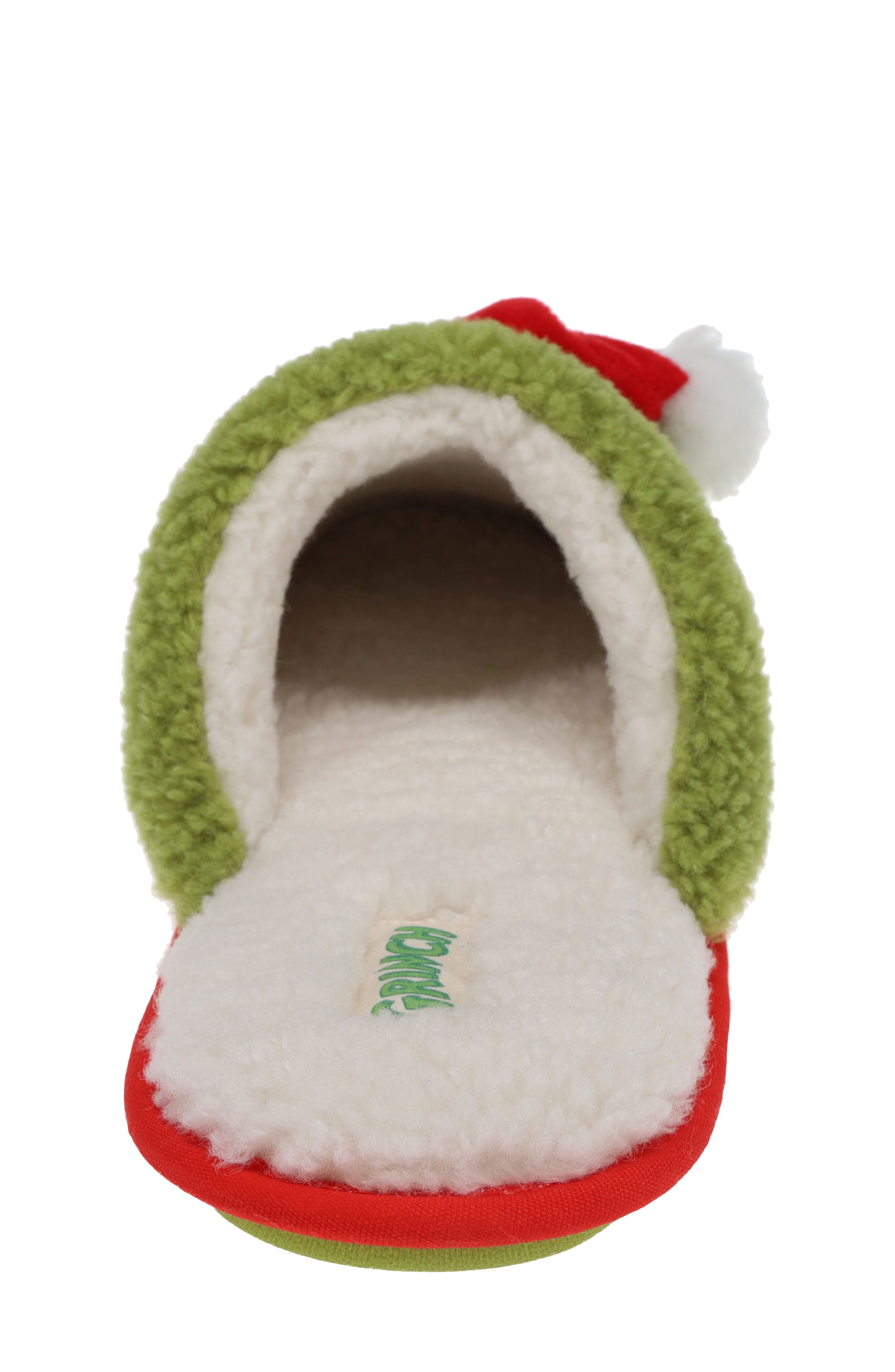 SG Footwear Kids' Grinchmas Faux Fur Slipper, Alternate, color, Ivory