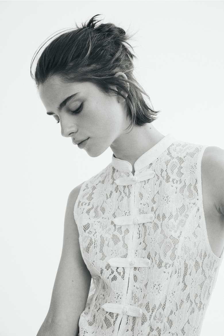 Lace Vest, Alternate, color, White