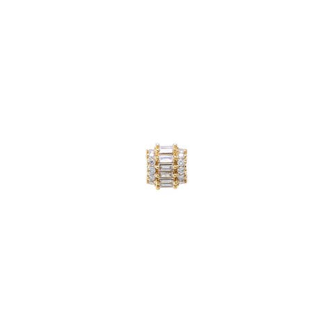 Lab Grown Diamond Baguette X Round Rondelle Charm 14K