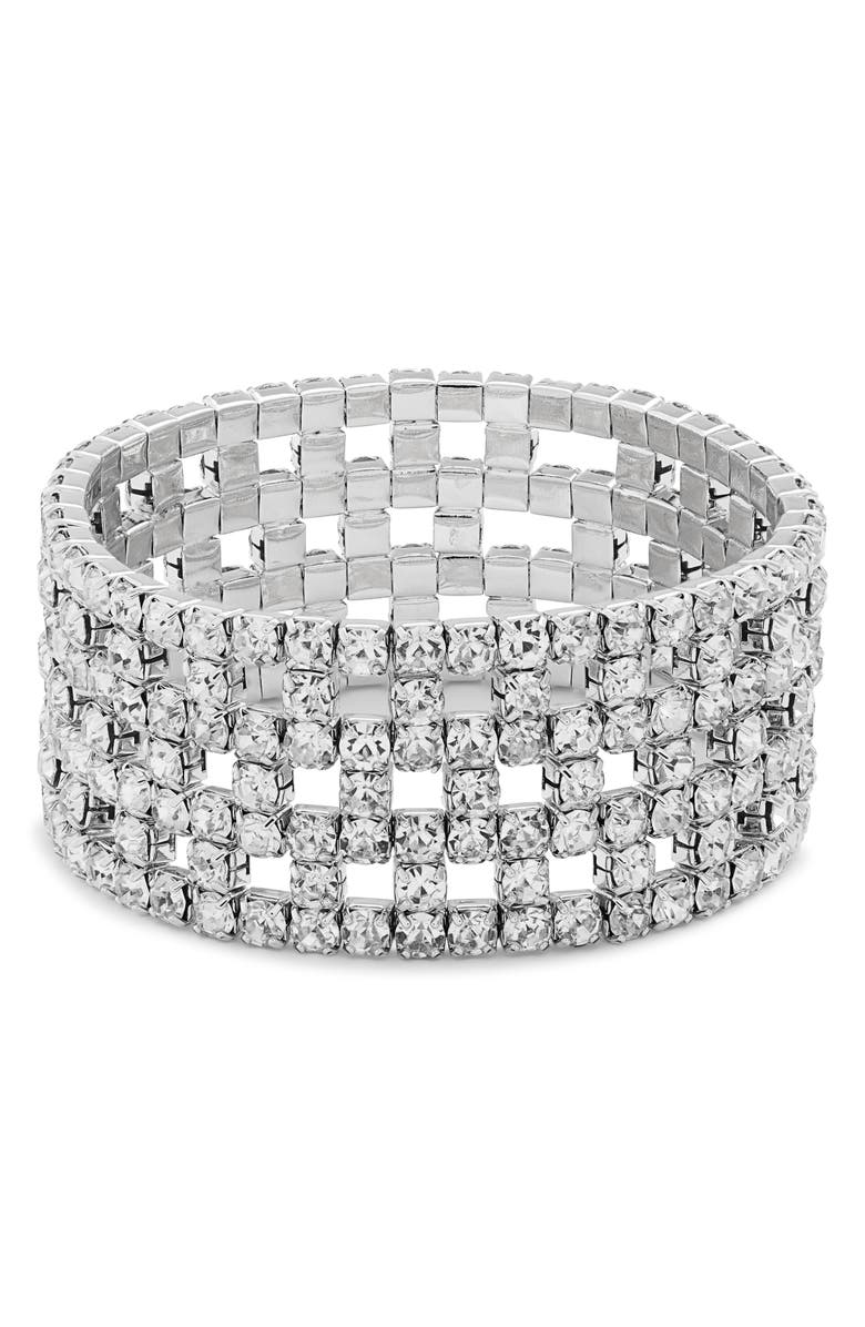 Nordstrom Rhinestone Lattice Stretch Bracelet, Main, color,