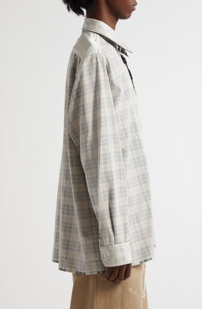 MM6 Maison Margiela Reversible Plaid Button-Up Shirt, Alternate, color, Black/ White