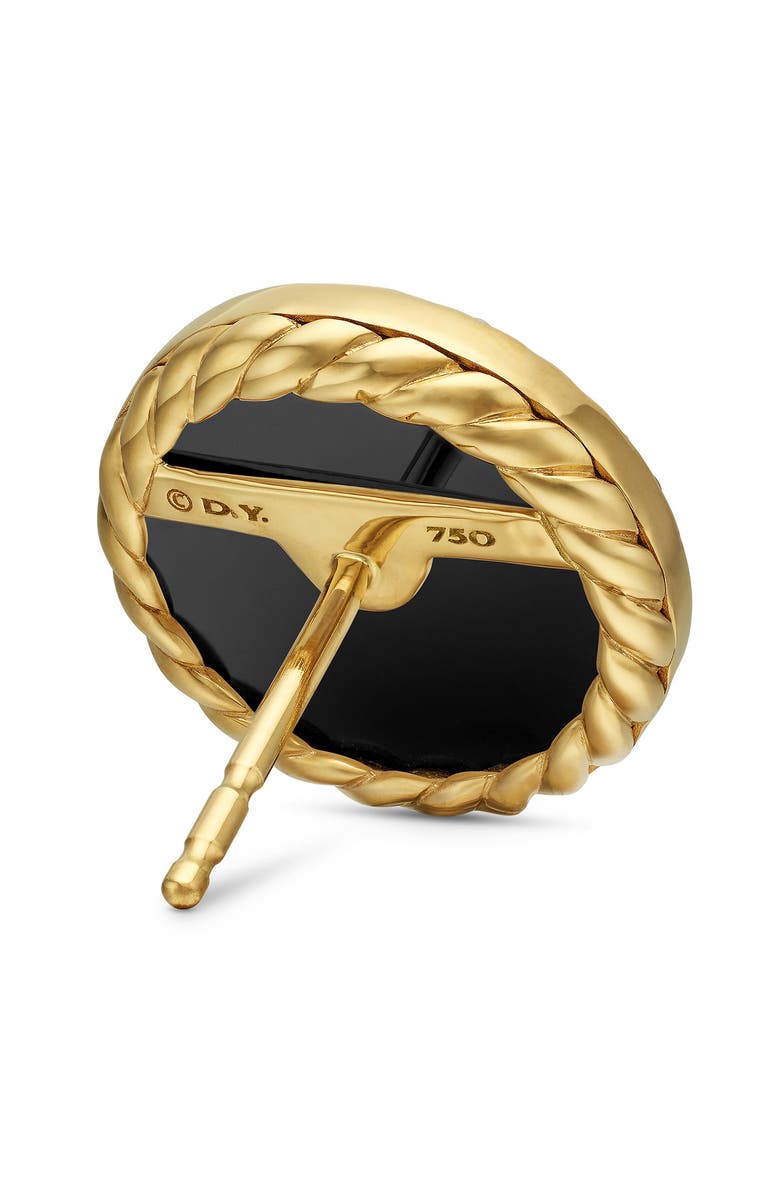 David Yurman Elements 18K Gold & Pavé Diamond Button Earrings, Alternate, color, 