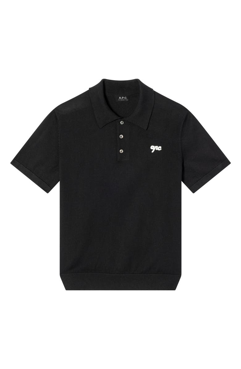 A.P.C. Gregorio Cotton Polo, Alternate, color, Lzz Black