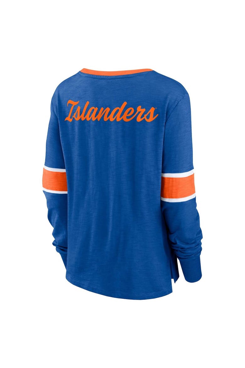 Women's Fanatics Branded Royal New York Islanders Effervescent Exclusive Lace-Up Long Sleeve T-Shirt, Alternate, color, Royal