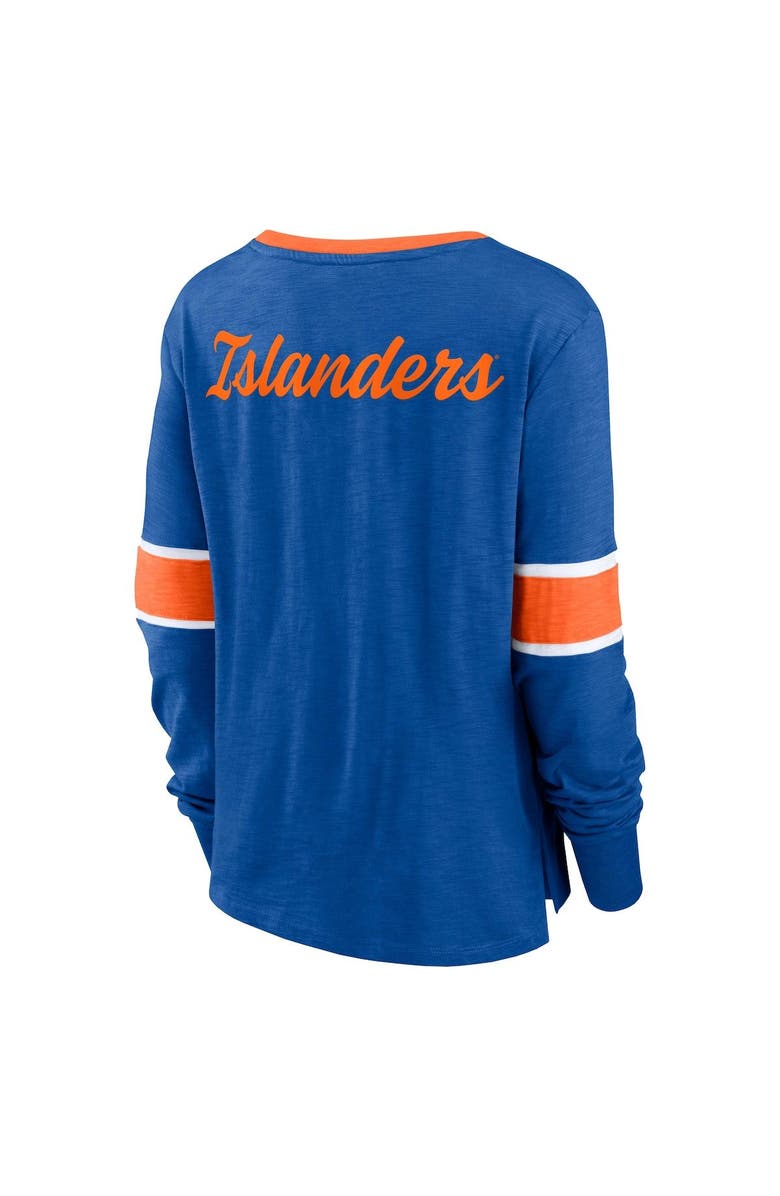 FANATICS Women's Fanatics Branded Royal New York Islanders Effervescent Exclusive Lace-Up Long Sleeve T-Shirt, Alternate, color, 