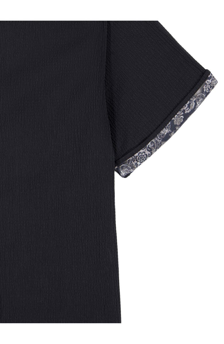 Robert Graham Thresher Short Sleeve Woven Button-Up Shirt, Alternate, color, Black