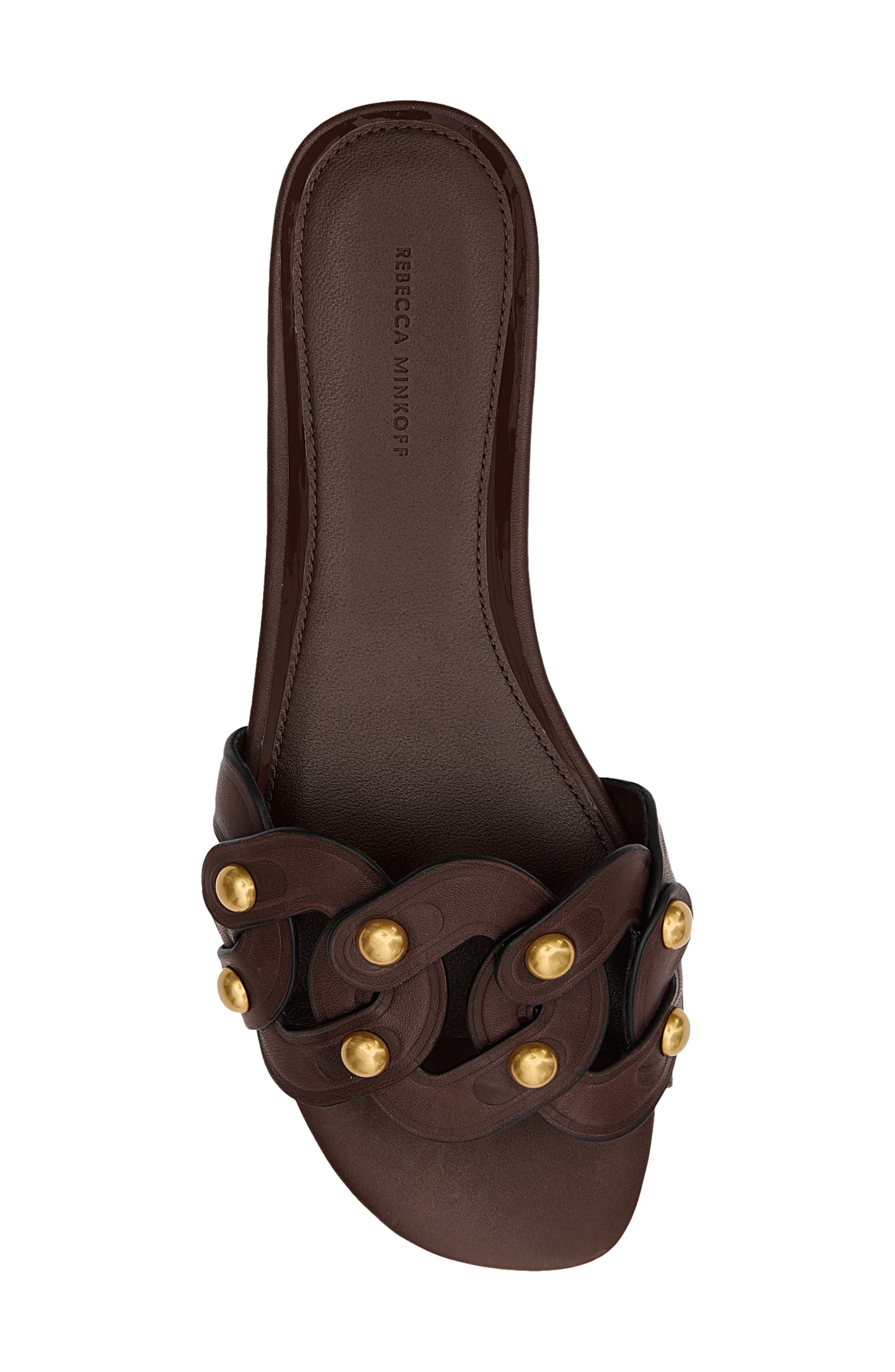 Chain Slide Sandal, Alternate, color, BRUNETTE