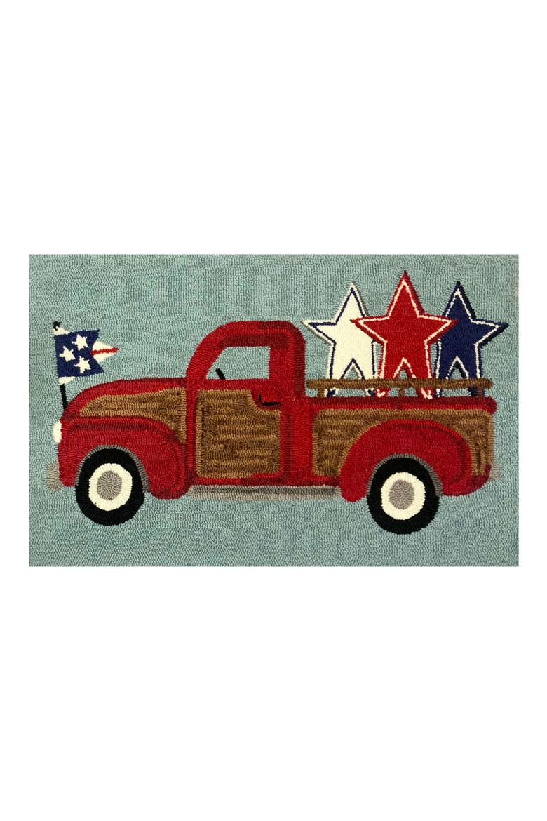 Americana Vintage Truck Doormat, Main, color, BLUE MULTI