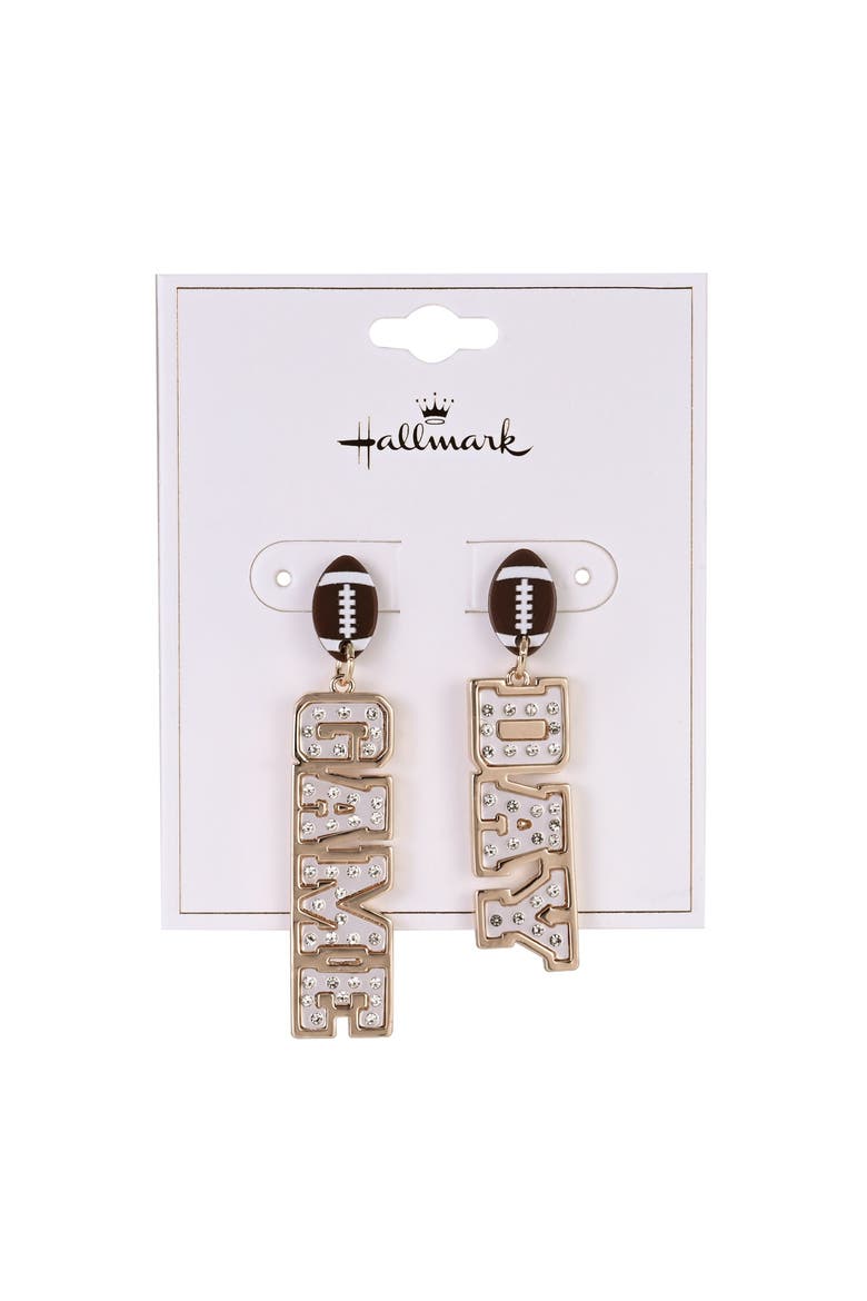 Game Day Stone Linear Earrings, Alternate, color, Brown