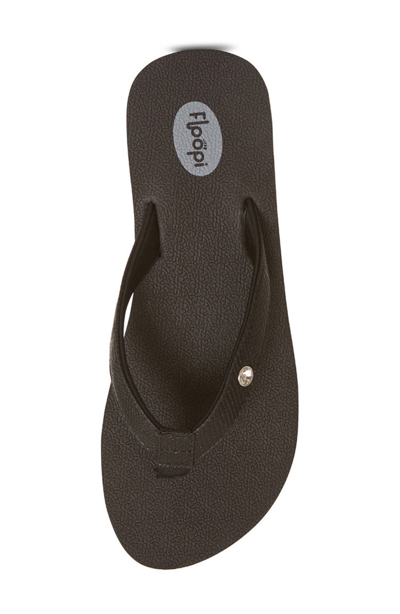 FLOOPI Flip Flop Wedge Sandal, Alternate, color, Black