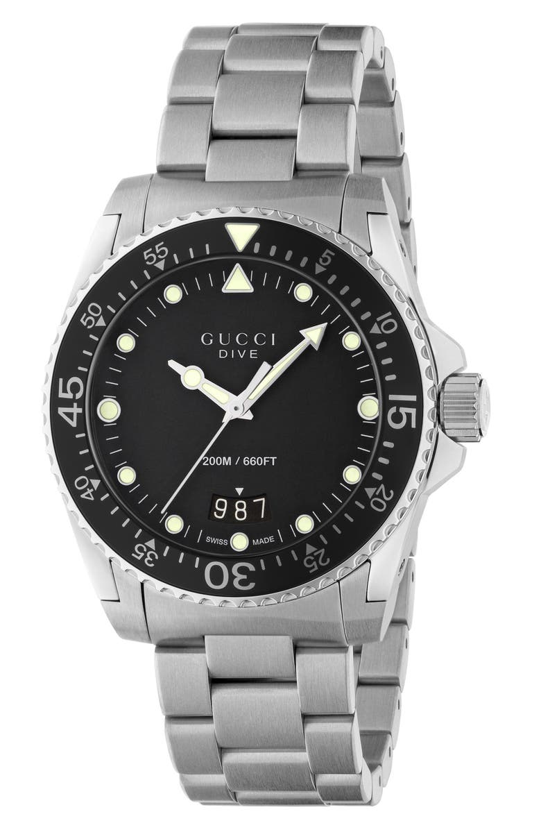 Gucci Dive Bracelet Watch, 40mm, Main, color, 