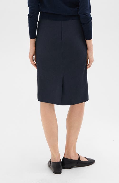 Theory Trace Slim Fit Stretch Wool Skirt In Nocturne Navy