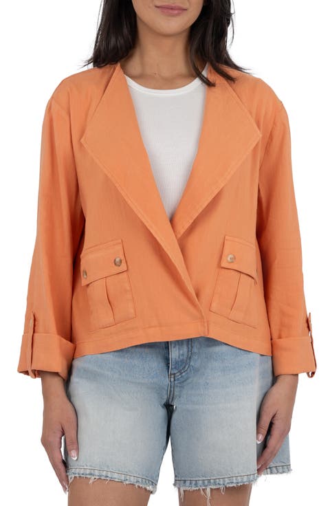 Karie Open Front Linen Blend Jacket
