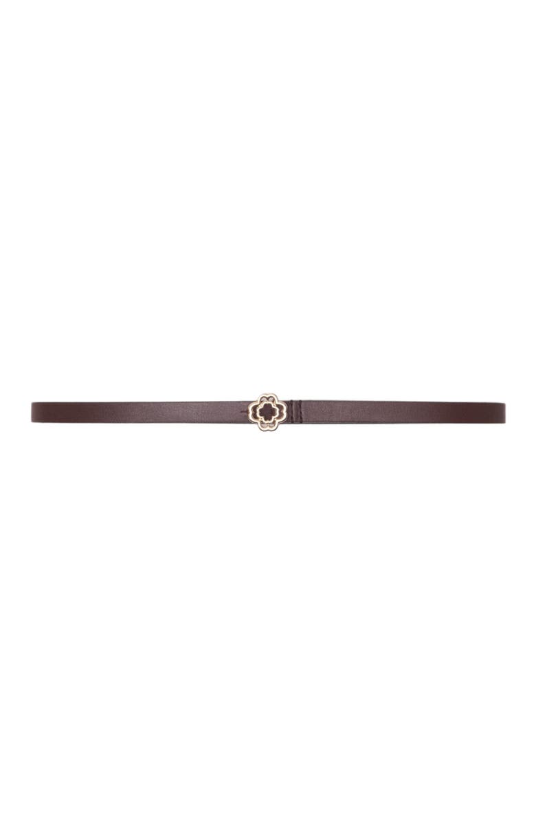 maje Slim Clover belt, Main, color, Dark Brown