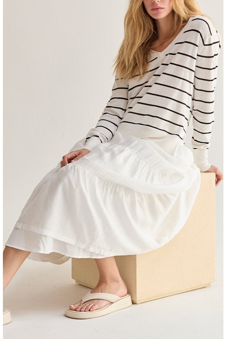 Tiered Tencel Maxi Skirt, Alternate, color, White