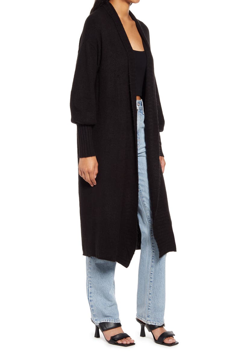 Shaylee Long Cardigan, Alternate, color, NOIR