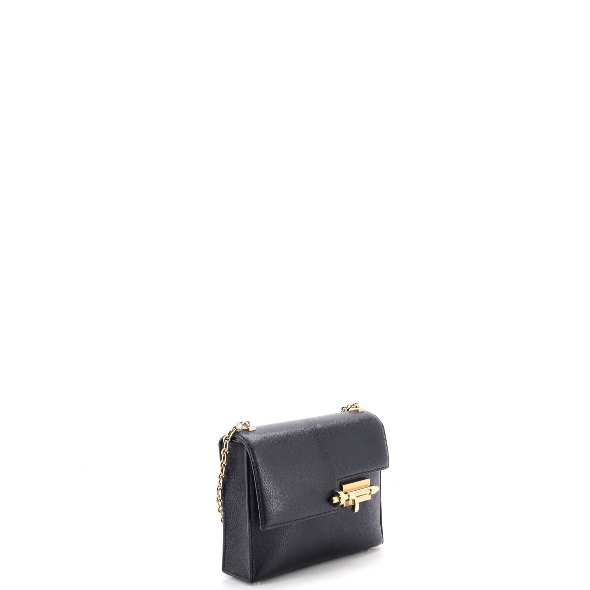 Verrou Chaine Bag Chevre Mysore Mini, Alternate, color, Black