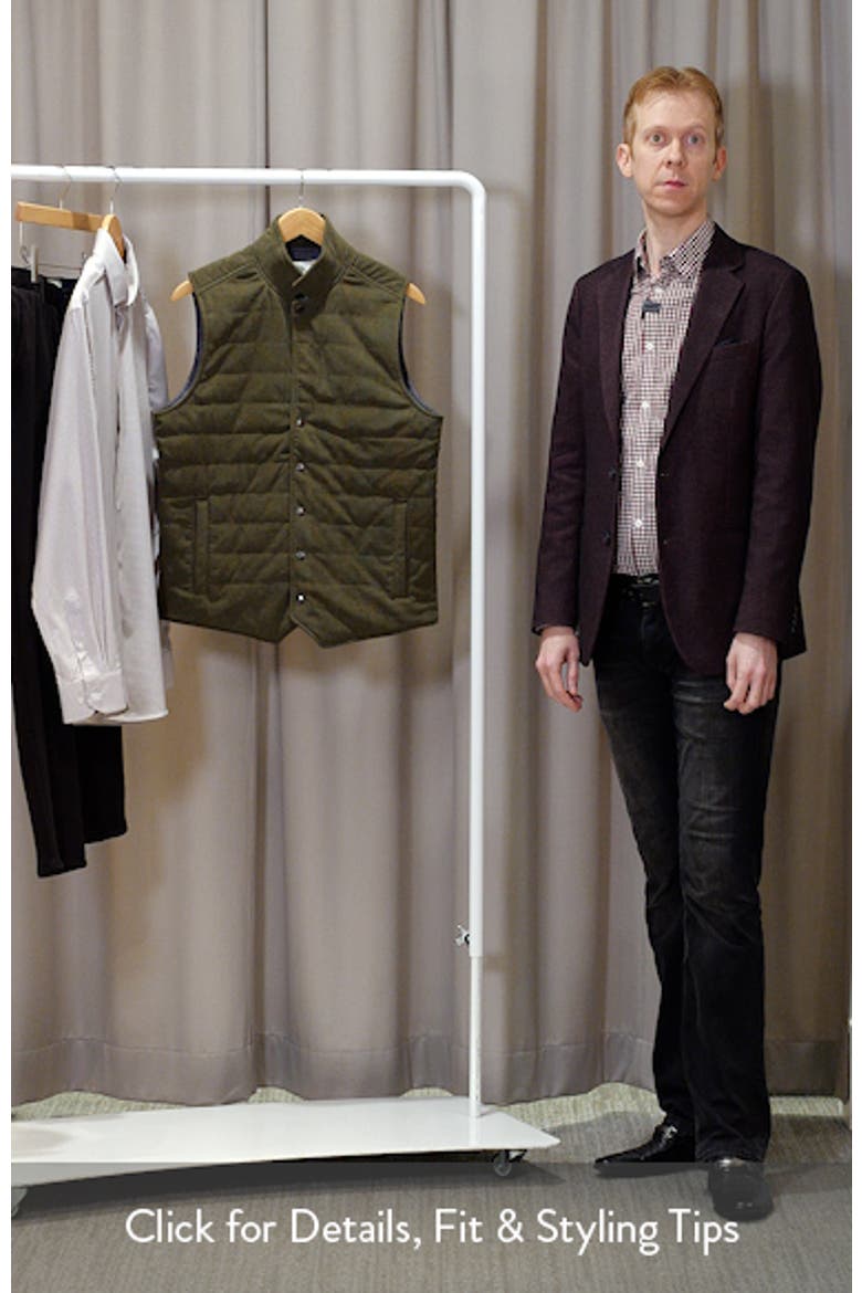 Slim Fit Camp Collar Corduroy Snap-Up Vest video