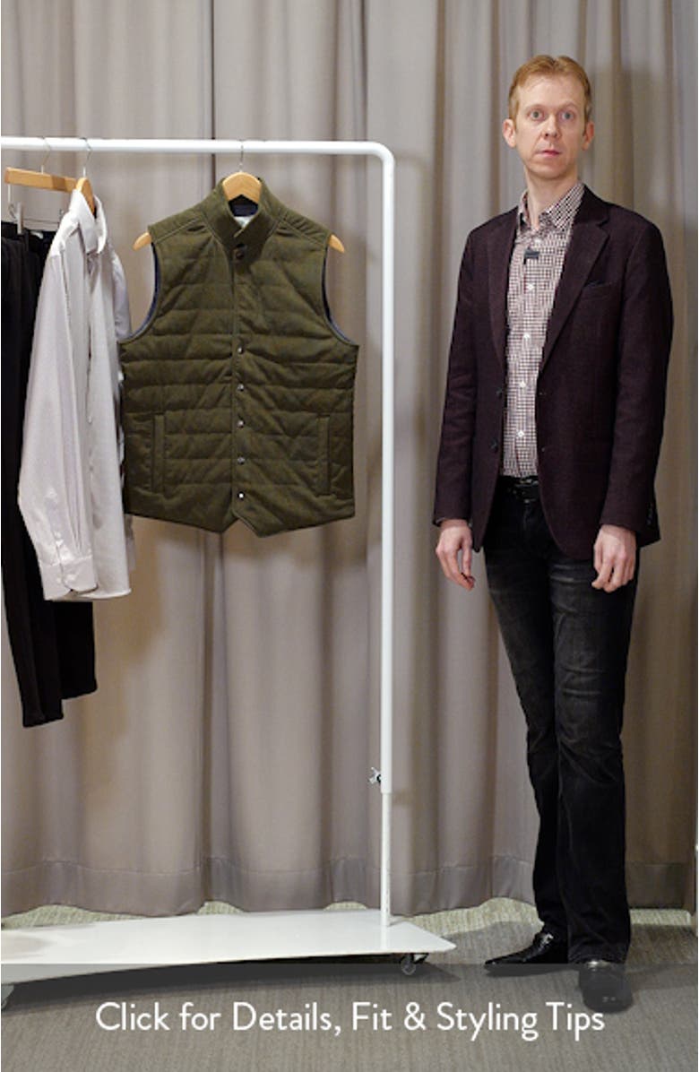 Slim Fit Camp Collar Corduroy Snap-Up Vest, sales video thumbnail