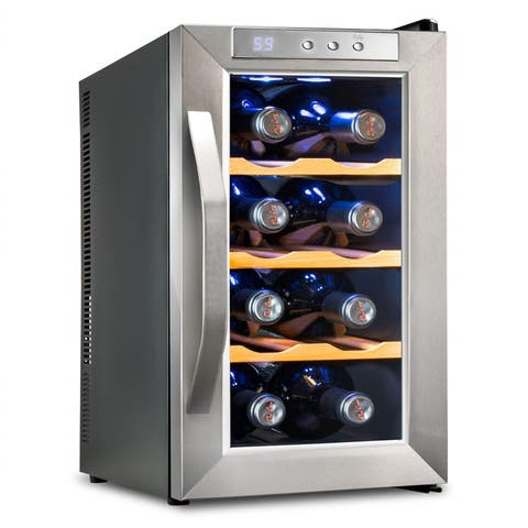 8 Bottle Thermoelectric Wine Cooler, Quiet Freestanding Wine Fridge