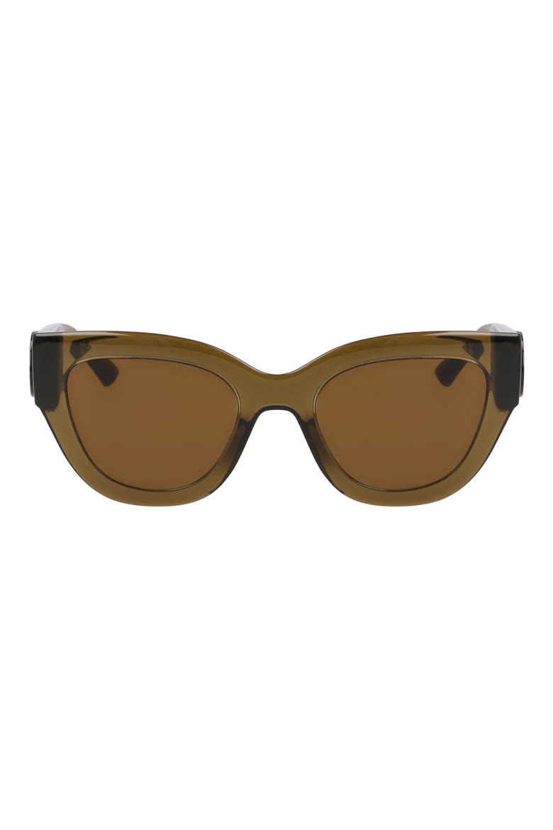 52mm Cat Eye Sunglasses, Main, color, KHAKI