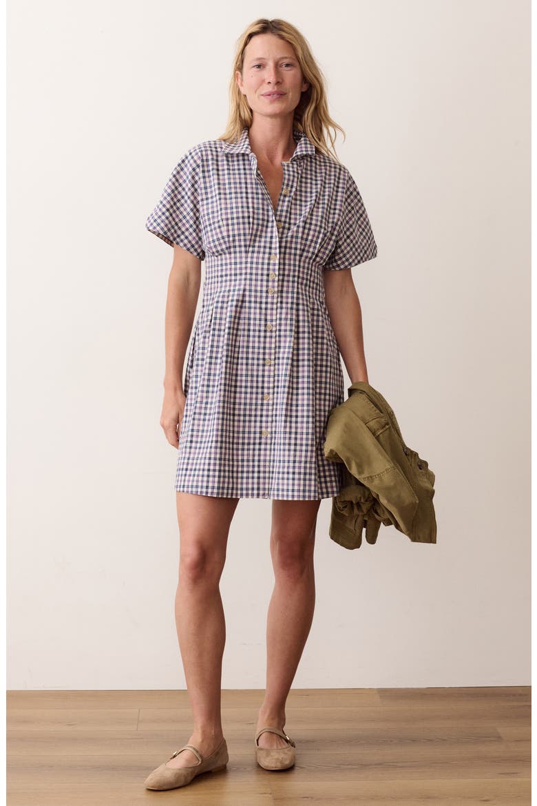 Arden Check Mini Shirtdress, Alternate, color, BLUE AND LAVENDER PLAID
