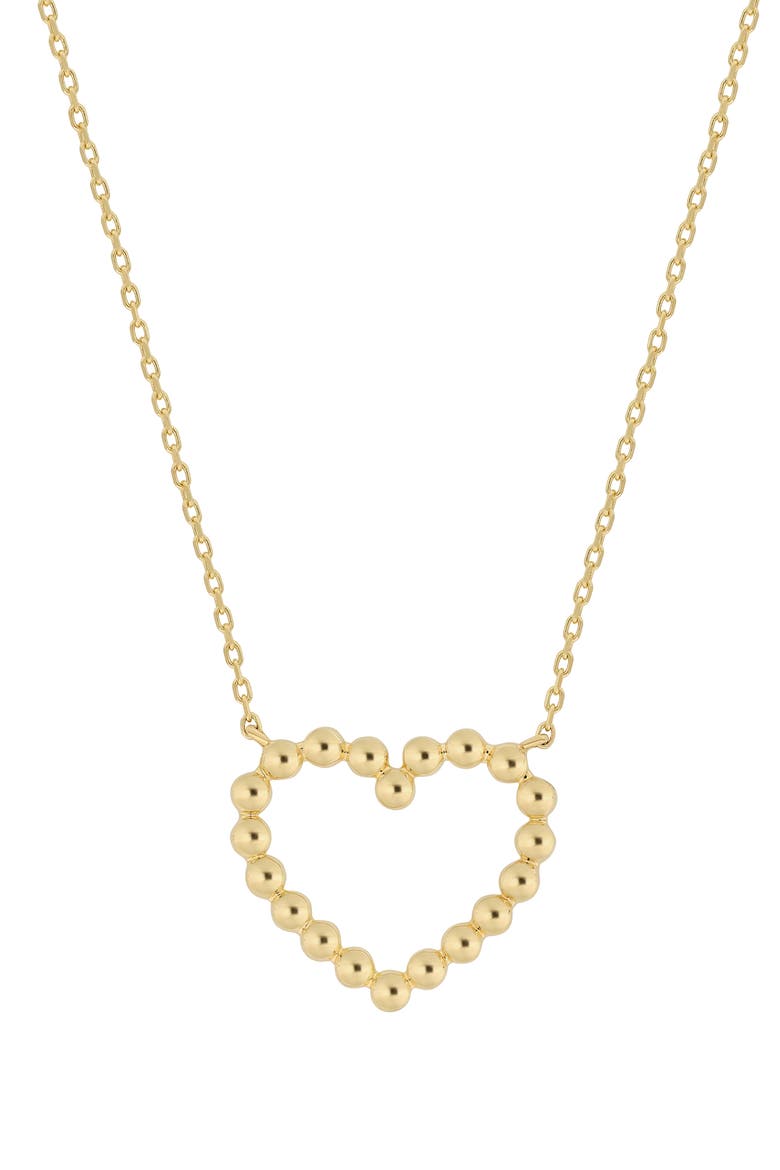 14K Gold Heart Pendant Necklace, Main, color, 14KY