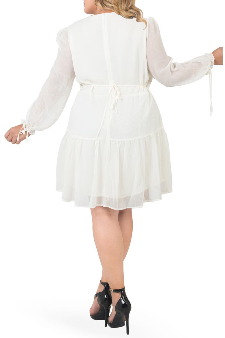Prairie Chiffon Long Sleeve Dress, Alternate, color, OFF WHITE