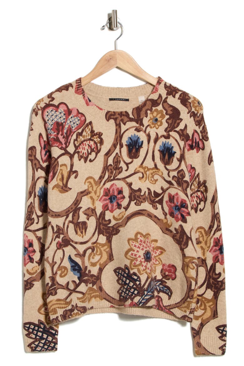 Floral Print Pullover Sweater, Main, color, MISTY FLORAL