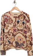 T Tahari Floral Print Pullover Sweater