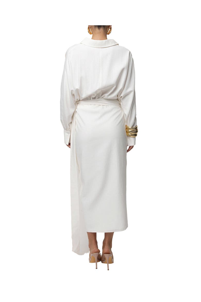 Skyline Wrap Midi Dress, Alternate, color, Ivory