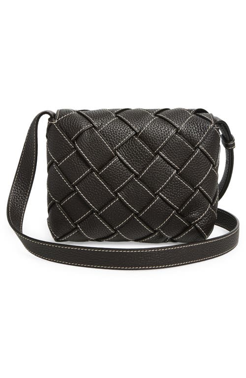 Bottega Veneta Topstitched Intreccciato Leather Messenger Bag